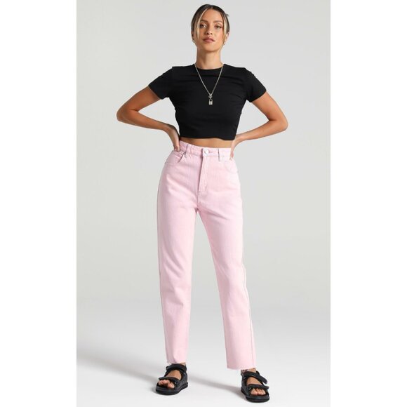 Abrand X Dyspnea A '94 High Slim Jeans in Pink NWT Size 26 - Picture 1 of 10